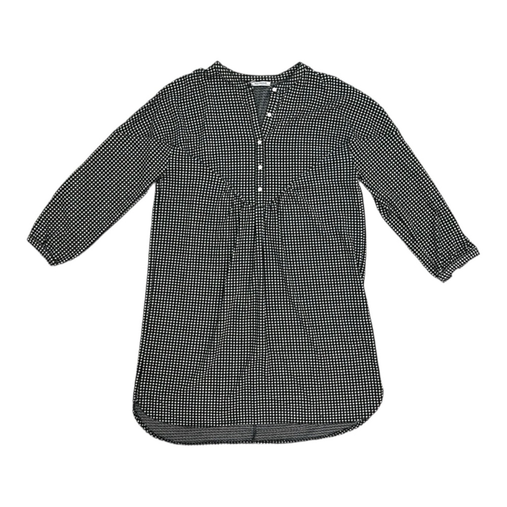 Zara Trafaluc Black & White Checker Long Sleeve Dress